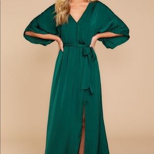 Can’t Look Away Hunter Green Maxi Dress